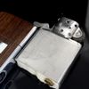 Bật Lửa Zippo Cổ Đồng Khối Mạ Chrome Bóng Ốp Gỗ Năm 1976 Đời 6 Vạch Sắc ZC110