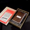 Bật Lửa Zippo Cổ Đồng Khối Mạ Chrome Bóng Ốp Gỗ Năm 1976 Đời 6 Vạch Sắc ZC110