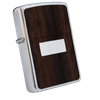 Bật Lửa Zippo Cổ Đồng Khối Mạ Chrome Ốp Gỗ Hai Mặt Năm 1979 Đời 3 Vạch Sắc ZC129