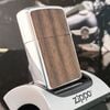 Bật Lửa Zippo Cổ Đồng Khối Mạ Chrome Ốp Gỗ Hai Mặt Năm 1979 Đời 3 Vạch Sắc ZC129