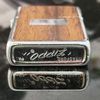 Bật Lửa Zippo Cổ Đồng Khối Mạ Chrome Ốp Gỗ Hai Mặt Năm 1979 Đời 3 Vạch Sắc ZC129