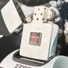 Bật Lửa Zippo Cổ Đồng Khối Mạ Chrome Phay Xước Khắc Ăn Mòn Phủ Sơn Năm 1974 Đời 8 Vạch Sắc ZC130