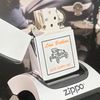 Bật Lửa Zippo Cổ Đồng Khối Mạ Chrome Phay Xước Khắc Ăn Mòn Phủ Sơn Năm 1978 Đời 4 Vạch Sắc ZC128
