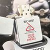 Bật Lửa Zippo Cổ Đồng Khối Mạ Chrome Phay Xước Khắc Ăn Mòn Phủ Sơn Năm 1975 Đời 7 Vạch Sắc ZC132