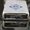 Bật Lửa Zippo Cổ Đồng Khối Mạ Chrome Phay Xước Khắc Ăn Mòn Phủ Sơn Năm 1957 Đời 8 Chấm Pat Lệch ZC117