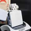 Bật Lửa Zippo Cổ Đồng Khối Mạ Chrome Phay Xước Trơn Năm 1974 Đời 8 Vạch Sắc ZC136