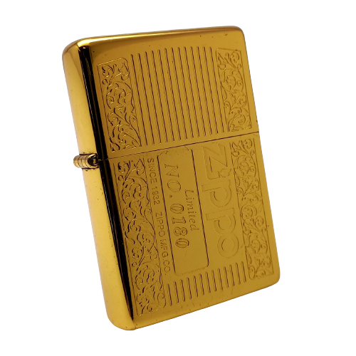 Bật Lửa Zippo Đồng Khối Mạ Vàng Hoa Văn Dây Leo Bản Giới Hạn 1000 Cây Đời VII La Mã Năm 1991 ZL388