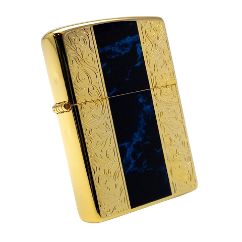 Bật Lửa Zippo Xuất Nhật Mạ Vàng Phủ Men Xanh Năm 2020 ZN143