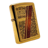Bật Lửa Zippo Đồng Khối Mạ Vàng Hoa Văn Men Đá Đỏ Đời XII La Mã Năm 1996 Rất Hiếm ZQH74