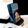 Bật Lửa Zippo Phủ Titanium Blue Xanh Khắc Ăn Mòn Phủ Vàng Chủ Đề Chim Đại Bàng Đời XII La Mã Năm 1996 ZL387
