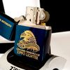 Bật Lửa Zippo Phủ Titanium Blue Xanh Khắc Ăn Mòn Phủ Vàng Chủ Đề Chim Đại Bàng Đời XII La Mã Năm 1996 ZL387