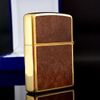 Bật Lửa Zippo Đồng Khối Mạ Vàng Vân Ốp Gỗ Đẹp Sang Trọng Năm 2004 ZN142
