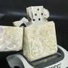 Bật Lửa Zippo Bạc Đúc Nguyên Khối Sterling Chạm Khắc Thủ Công Hoa Văn 5 Mặt Năm 1996 ZBU96