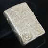 Bật Lửa Zippo Bạc Đúc Nguyên Khối Sterling Chạm Khắc Thủ Công Hoa Văn 5 Mặt Năm 1996 ZBU96