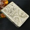 Bật Lửa Zippo Bạc Đúc Nguyên Khối Sterling Chạm Khắc Thủ Công Hoa Văn 5 Mặt Năm 2007 ZBU97
