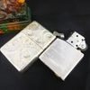 Bật Lửa Zippo Bạc Đúc Nguyên Khối Sterling Chạm Khắc Thủ Công Hoa Văn 5 Mặt Năm 2007 ZBU97