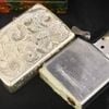 Bật Lửa Zippo Bạc Đúc Nguyên Khối Sterling Chạm Khắc Thủ Công Hoa Văn 5 Mặt Năm 2003 ZBU98