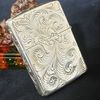 Bật Lửa Zippo Bạc Đúc Nguyên Khối Sterling Chạm Khắc Thủ Công Hoa Văn 5 Mặt Năm 2007 ZBU99