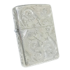 Bật Lửa Zippo Bạc Đúc Nguyên Khối Sterling Chạm Khắc Thủ Công Hoa Văn 5 Mặt Năm 1996 ZBU101