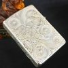 Bật Lửa Zippo Bạc Đúc Nguyên Khối Sterling Chạm Khắc Thủ Công Hoa Văn 5 Mặt Năm 1996 ZBU101