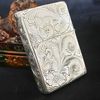 Bật Lửa Zippo Bạc Đúc Nguyên Khối Sterling Chạm Khắc Thủ Công Hoa Văn 5 Mặt Năm 2005 ZBU103