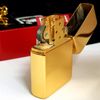 Bật Lửa Zippo Đồng Khối Mạ Vàng Hoa Văn Men Đá Đỏ Đời XII La Mã Năm 1996 Rất Hiếm ZQH74