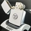 Bật Lửa Zippo Cổ Đồng Khối Mạ Chrome Phay Xước Emblem Đẹp Lạ Đời 4 Chấm Năm 1962 ZC138