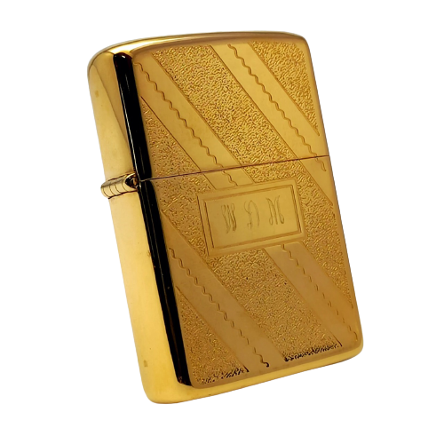 Bật Lửa Zippo Mạ Vàng Gold Plated Đời 2 Vạch Sắc Năm 1980 Rất Hiếm ZQH79