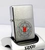 Bật Lửa Zippo Đồng Khối Mạ Chrome Phay Xước Vintage Chủ Đề Marlboro Ngôi Sao Năm 2003 ZL410