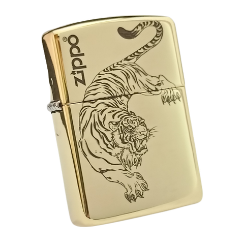 Bật Lửa Zippo Đồng Nguyên Khối Brass Armor Chủ Đề Mãnh Hổ ZKB91