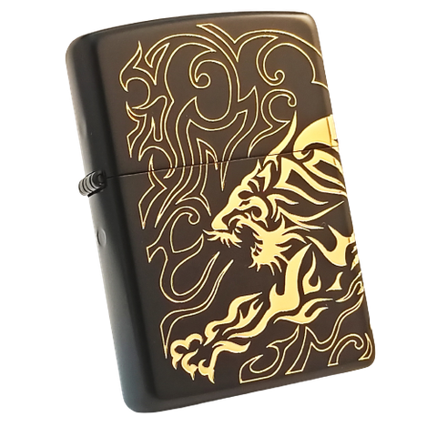 Bật Lửa Zippo Hổ Khắc Chìm Dát Vàng Năm 2014 ZL421