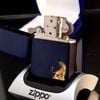 Bật Lửa Zippo Phủ Titanium xanh Hổ Dát Vàng Hiếm Gặp Năm 2003 ZL422