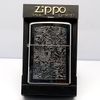 Bật Lửa Zippo Đồng Khối Mạ Chrome Bóng Khắc Ăn Mòn Chủ Đề Rồng Hoa Văn, Bản Xuất Thị Trường Châu Âu Cực Hiếm Đời XVI Năm 2000 ZQH91