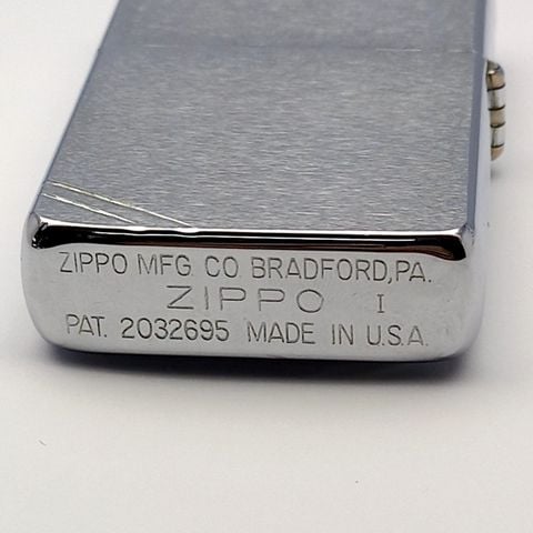 Bật Lửa Zippo Đồng Khối Mạ Chrome Xước Vintage Chặt Góc, Bản Thử Nghiệm I La Mã Không Mộc Tháng Năm 1985 Đã Qua Sử Dụng Cực Hiếm ZQHU66