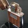 Bật Lửa Zippo Cổ Đồng Khối Mạ Chrome Ốp Gỗ 2 Mặt Đời 2 Vạch Sắc Năm 1980 ZC145