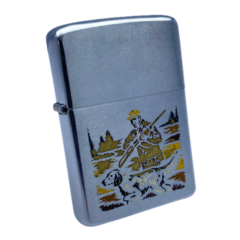 Bật Lửa Zippo Cổ Đồng Khối Mạ Chrome Phay Xước Ăn Mòn Phủ Sơn Chính Hãng Đời 2 Vạch Thẳng Năm 1972 ZCU41