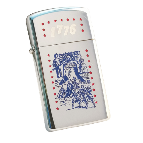 Bật Lửa Zippo Slim Cổ Đồng Khối Mạ Chrome Bóng HP Ăn Mòn Phủ Sơn Chính Hãng Đời 7 Vạch Sắc Năm 1975 ZC162