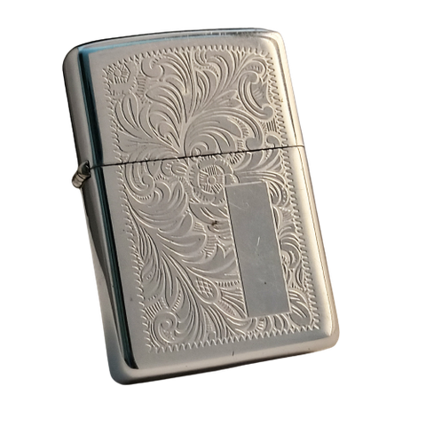 Bật Lửa Zippo Cổ Đồng Khối Mạ Chrome Hoa Văn Ý Venetian Cổ Điển Đời 4 Vạch Săc Năm 1978 ZC152