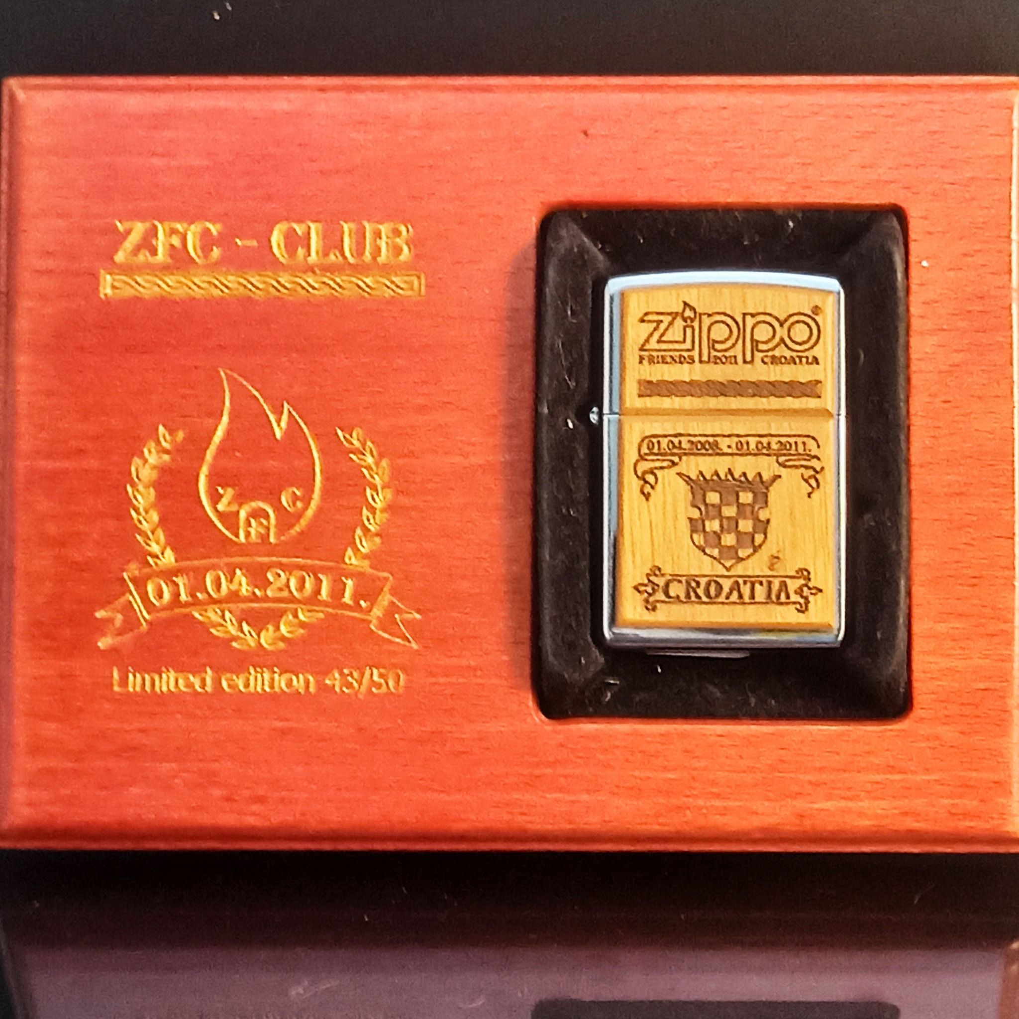 Bật Lửa Zippo Friends ZFC CROATIA Club Năm 2011 Bản Limited 43/50 Bản Toàn Thế Giới Năm 2011 ZS60