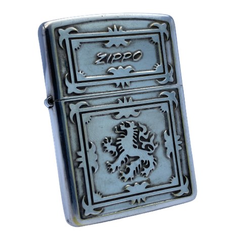 Bật Lửa Zippo Armor Mạ Bạc Khắc Sâu Hoa Văn Hiếm Gặp Năm 2004 ZQHU79