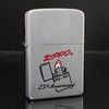 Bật Lửa Zippo Cổ Vỏ Đồng Mạ Chrome Phay Xước Ăn Mòn Phủ Sơn Design Bản Kỷ Niệm 25 Năm Thành Lập Hãng 25th Đời 8 Chấm Năm 1957 ZCU47