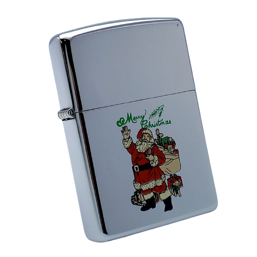 Bật Lửa Zippo Đồng Khối Mạ Chrome Bóng Chủ Đề Noel Chính Hãng Đời XI La Mã Năm 1995 ZL448