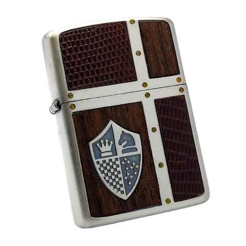 Bật Lửa Zippo Armor Mạ Bạc Ốp Gỗ Bản Cực Hiếm Gặp Năm 2006 ZQH98