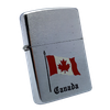 Bật Lửa Zippo Canada Đồng Khối Mạ Chrome Phay Xước Chủ Đề Quốc Kỳ Canada Đời XI La Mã Năm 1995 ZQH102