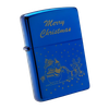 Bật Lửa Zippo Đồng Khối Phủ Saphia Xanh Blue Chủ Đề Noel Chính Hãng  Năm 2015 ZL452