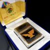 Bật Lửa Zippo Đồng Khối Mạ Chrome Bóng Emblem Dát Vàng Phủ Eboxy Đổi Mầu Theo Nhiệt Độ Rất Hiếm Chính Hãng Đời X La Mã Năm 1994 ZL446