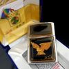 Bật Lửa Zippo Đồng Khối Mạ Chrome Bóng Emblem Dát Vàng Phủ Eboxy Đổi Mầu Theo Nhiệt Độ Rất Hiếm Chính Hãng Đời X La Mã Năm 1994 ZL446
