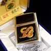 Bật Lửa Zippo Đồng Khối Mạ Chrome Bóng Emblem Dát Vàng Phủ Eboxy Đổi Mầu Theo Nhiệt Độ Rất Hiếm Chính Hãng Đời X La Mã Năm 1994 ZL450