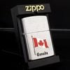 Bật Lửa Zippo Canada Đồng Khối Mạ Chrome Phay Xước Chủ Đề Quốc Kỳ Canada Đời XI La Mã Năm 1995 ZQH102