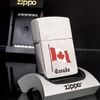 Bật Lửa Zippo Canada Đồng Khối Mạ Chrome Phay Xước Chủ Đề Quốc Kỳ Canada Đời XI La Mã Năm 1995 ZQH102